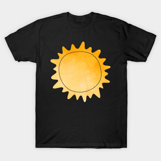 A Playful Bright Yellow Sunshine Pattern Of Positive Energy T-Shirt by mangobanana